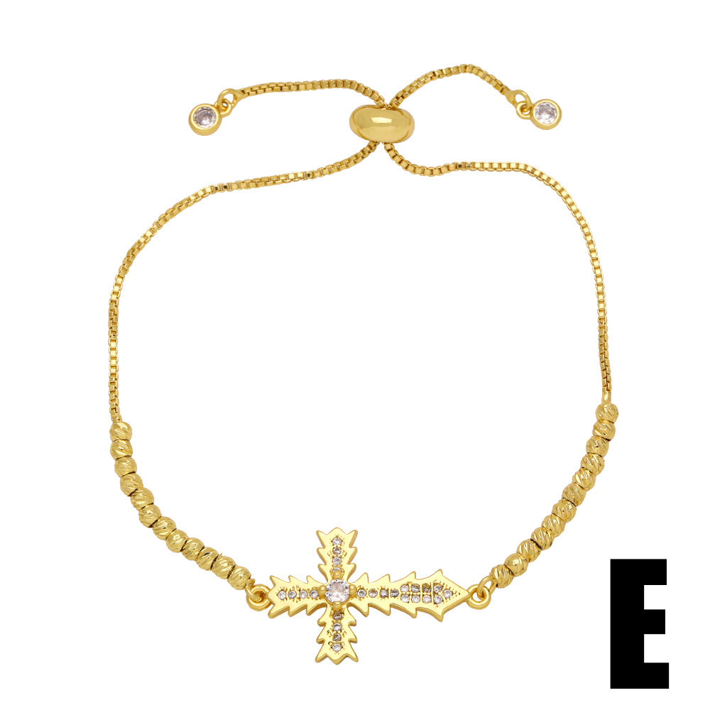 Wholesale Copper Diamond Cross Bracelet